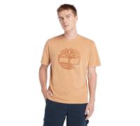 Timberland Garment Dye Logo Graphic Tee Wheat Boot Taglia: M | T-shirt stampate Outlet | Uomo | Marrone
