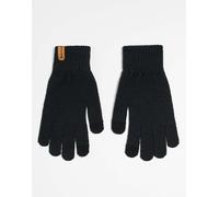 Timberland - Guanti in maglia a coste neri-Nero One Size