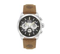 Timberland Hadlock TDWGF2200704 Men's 46mm Black Dial Quartz Watch, Brown Leather Strap