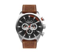Timberland Henniker III TDWGF2100603 Men's 46mm Black Dial Quartz Watch - Brown Leather Strap