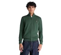 Timberland Maglia Full Zip uomo cotone biologico con logo Verde