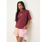 Timberland - Maglietta a maniche corte bordeaux con logo-Rosso XS