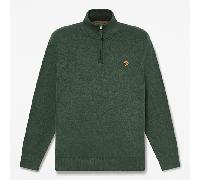 Timberland - Maglione in Cotone con Zip a un Quarto Williams River da Uomo in verde scuro, Uomo, verde, Taglia: 3XL