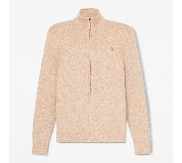 Timberland - Maglione in Cotone con Zip Intera Williams River da Uomo in beige chiaro, Uomo, beige, Taglia: L