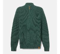 Timberland - Maglione Testurizzato con Zip a un Quarto Williams River da Uomo in verde scuro, Uomo, verde, Taglia: M