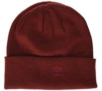 Timberland Men's Cuffed Beanie with Embroidered Logo, Barbados Cherry, One Size