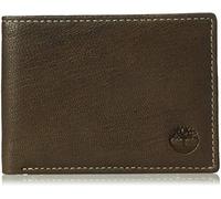 Timberland Men's Leather RFID Blocking Passcase Security Wallet, Dark Brown, One Size