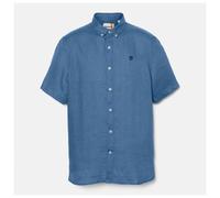 Timberland - Mill Brook Linen Short Sleeve Shirt - Camicia S bianco/blu