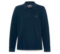 Timberland Uomo Polo A Maniche Lunghe Slim Fit con Logo Ricamato, Navy, L