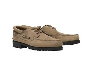 Timberland Mocassino Authentic 3 Eye Lug Scarpa da Barca Uomo Pelle Beige 42