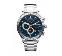 Timberland Nickerson TDWGK2100205 Men's 49mm Blue Dial Dual Time Quartz Watch - Silver Stainless Steel Bracelet