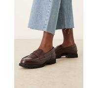 Timberland - Noreen - Mocassini college in pelle color bordeaux con impunture a contrasto-Rosso 39