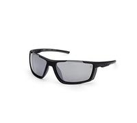 Timberland, Occhiali da sole da uomo polarizzati TB9252, forma Rettangolare, lenti Polarizzate, dallo stile Contemporaneo, colore nero opaco, colore lente fumo