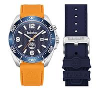 Timberland Orologio analogico al quarzo unisex con cinturino in silicone TDWGN0010002, Colore: arancione.