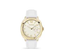 Timberland Orologio da polso Ledyard da donna, colore bianco, con cinturino in pelle, diametro cassa: 38,00 mm, TDWLB2200403, bianco, cinghia