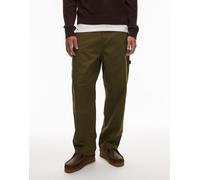 Timberland - Pantaloni ampi in tela pesante color oliva con tasche-Verde W28