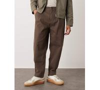 Timberland - Pantaloni in twill manopesca marrone cioccolato slavato con pieghe W34