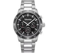 Timberland Parkman TDWGK0041302 Men's 44mm Black Dial Dual Time Quartz Watch - Silver Stainless Steel Bracelet