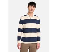 Timberland - Polo a maniche lunghe stile rugby color zaffiro scuro/beige-Multicolore 99-104 CM