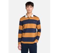 Timberland - Polo a maniche lunghe stile rugby color zaffiro scuro/grano-Blu 99-104 CM