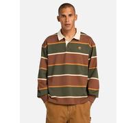 Timberland - Polo stile rugby color pigna-Verde 114-119 CM