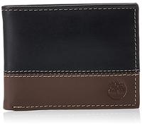 Timberland Hunter Leather Passcase Trifold Wallet Hybrid Portafogli, Nero/Cognac, Taglia Unica Uomo
