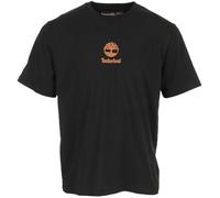 Timberland - T-shirt nera con logo piccolo al centro-Nero 114-119 CM