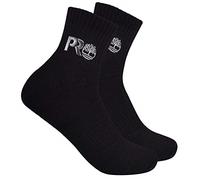 Timberland Pro 2-Pack Half Cushioned Quarter Socks Calze, Nero mélange, L Uomo