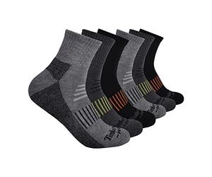 Timberland PRO 6-Pack Quarter Socks Calzini alla Caviglia, Multicolore (Confezione da 6), L (Pacco da 6) Uomo