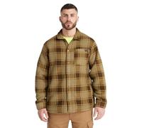 Timberland PRO Camicia da uomo in pile pesante Gritman Check A64E1, Tartan verde oliva bruciato, Large