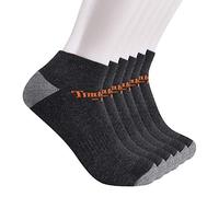 Timberland PRO Men's 6-Pack Low Cut Ankle Socks, Charcoal Heather, Large