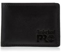 Timberland PRO Portafoglio in Pelle RFID con Porta Carte Rimovibile, Nero/Brandy, Taglia Unica Uomo