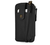Timberland RFID Leather Phone Crossbody Wallet Bag, Borsa a Tracolla in Pelle Donna, Nero (Pebble), Taglia Unica