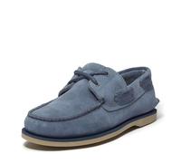 Timberland Scarpa da Barca Classica da Uomo Cucita a Mano con 3 Occhielli, Pelle Scamosciata Blu Medio, 12 Wide
