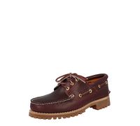 Timberland Authentics - Scarpe da barca classiche con 3 occhielli bordeaux in pelle pieno fiore-Rosso 40