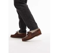 Timberland - Scarpe da barca classiche in pelle marrone con 2 paia di occhielli 44