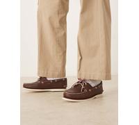 Timberland - Scarpe da barca in pelle marrone scuro con 2 occhielli 42