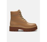 Timberland - Scarponcini impermeabili stringati da 15 cm in pelle verniciata beige medio-Neutro 37