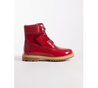 Timberland - Scarponcini impermeabili stringati da 6 pollici in pelle verniciata rosso medio 39