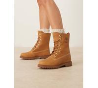 Timberland - Scarponcini stringati da 8" impermeabili in pelle pieno fiore color grano-Marrone 40