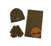 Timberland, Set regalo con sciarpa a doppio strato, berretto con risvolto e guanti Magic, Foglia d'uva., taglia unica