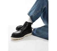 Timberland - Stivali medi stringati impermeabili in pelle pieno fiore nera-Nero 43
