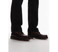 Timberland - Stivali stringati medi in pelle bordeaux-Rosso 40