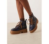 Timberland - Stone Street 7 Eye - Stivali in pelle color blu navy con plateau 39.5
