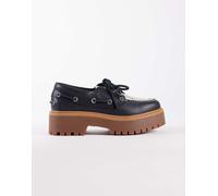 Timberland - Stone Street - Scarpe da barca in camoscio stampa rettile con plateau e 3 paia di occhielli-Marrone 41