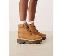 Timberland - Stone Street - Scarponcini da 6" in pelle color grano con plateau-Marrone 39.5