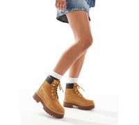 Timberland - Stone Street - Scarponcini rialzati in nabuk color grano da 6"-Marrone 41.5