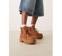 Timberland - Stone Street - Scarponcini stringati in nabuk marroni con plateau-Marrone 41.5