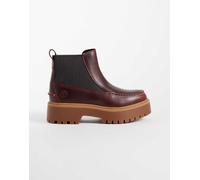 Timberland Stone Street stivaletti Chelsea medi in bordeaux full grain-Rosso 36.5