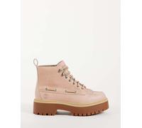 Timberland Stone Street stivaletto mid stringato in pelle pieno fiore rosa chiaro 38